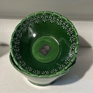 Artisan Green Ceramic Bowls made in Italy